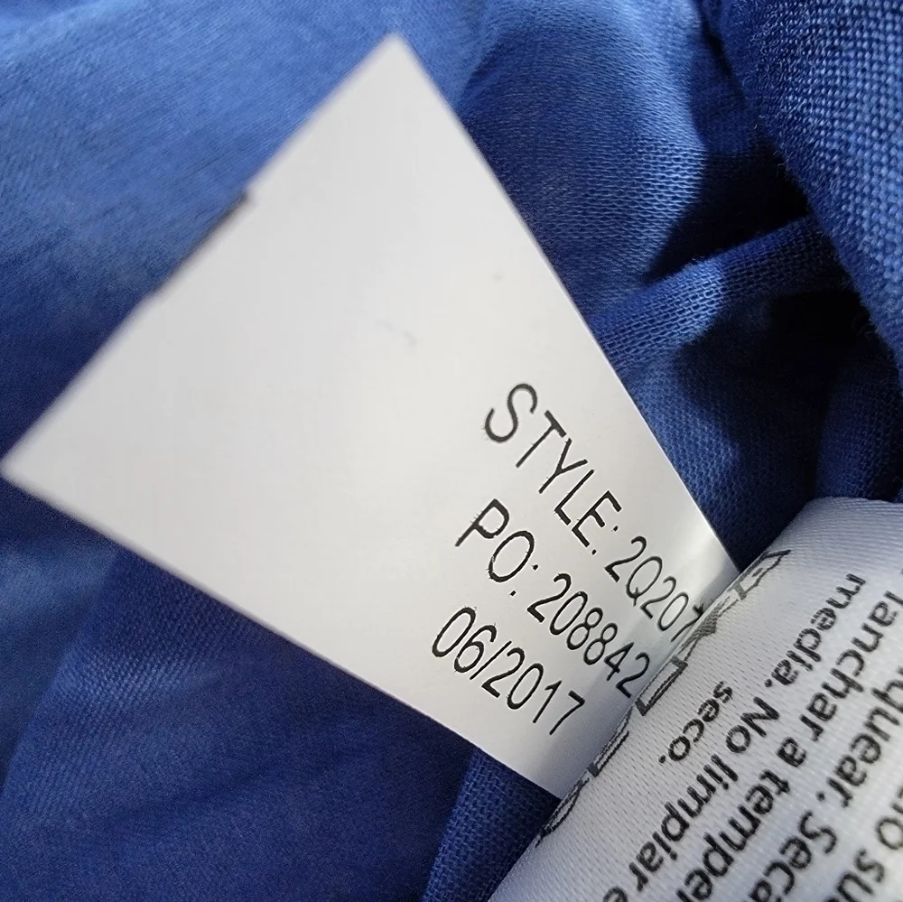 NEW Vineyard Vines Dot Border Print Shift Dress Linen Blend Blue Women's 4 NWT - Picture 7 of 13